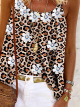 Popular Flowers & Leopard Print Sling Vest - Tank Tops - INS | Online Fashion Free Shipping Clothing, Dresses, Tops, Shoes - 10-20 - 14/07/2021 - color-brown