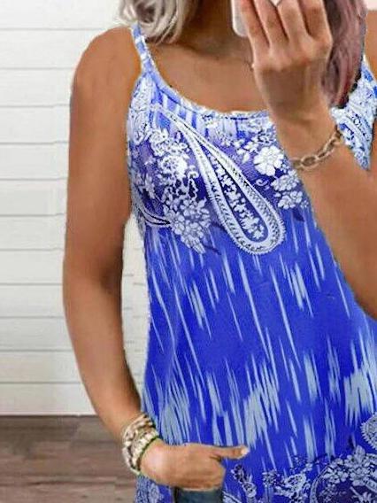 Printed Plus Size Halter Camisole - Tank Tops - INS | Online Fashion Free Shipping Clothing, Dresses, Tops, Shoes - 09/06/2021 - Color_Blue - Color_Purple