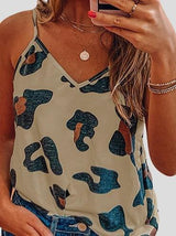 Printed Sleeveless V-Neck Casual Tank Tops - Tank Tops - INS | Online Fashion Free Shipping Clothing, Dresses, Tops, Shoes - 02/07/2021 - 10-20 - Category_Tank Tops
