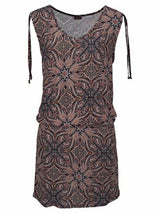 Printed Sleeveless V-necked Dress - Mini Dresses - INS | Online Fashion Free Shipping Clothing, Dresses, Tops, Shoes - 10-20 - 16/07/2021 - color-brown
