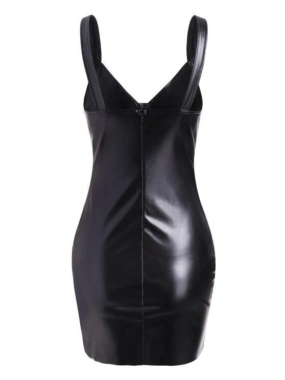 PU Leather Slinky Topstitching Bodycon Bustier Dress - INS | Online Fashion Free Shipping Clothing, Dresses, Tops, Shoes