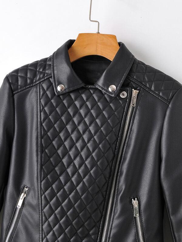 PU Zip Detail Belted Biker Jacket - INS | Online Fashion Free Shipping Clothing, Dresses, Tops, Shoes