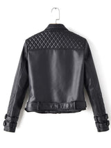 PU Zip Detail Belted Biker Jacket - INS | Online Fashion Free Shipping Clothing, Dresses, Tops, Shoes