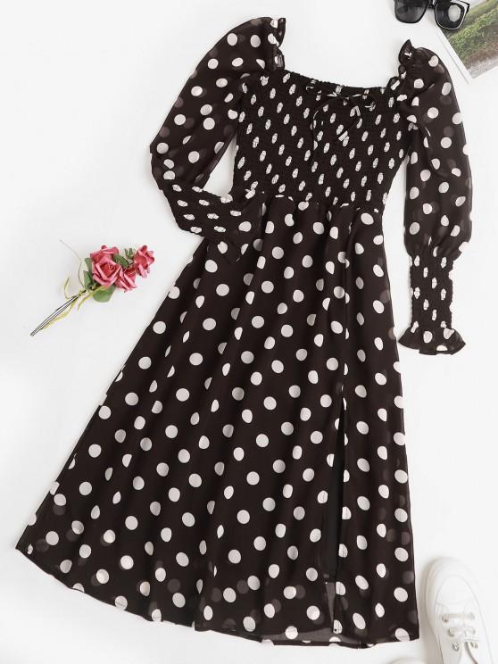 Puff Sleeve Polka Dot Smocked Milkmaid Dress - INS | Online Fashion Free Shipping Clothing, Dresses, Tops, Shoes