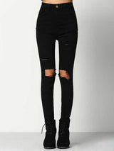 Pull-On Ripped Jeggings - INS | Online Fashion Free Shipping Clothing, Dresses, Tops, Shoes