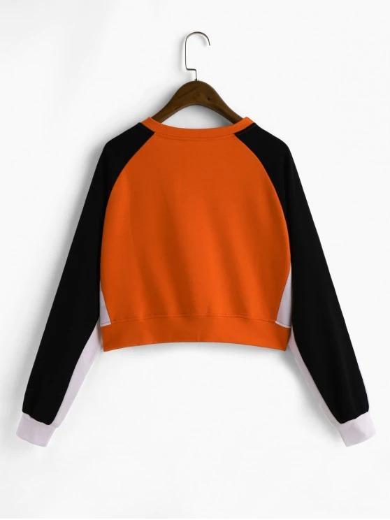 Pullover Colorblock Raglan Sleeve Sweatshirt - INS | Online Fashion Free Shipping Clothing, Dresses, Tops, Shoes
