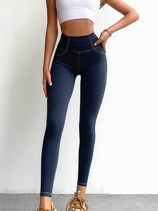 Quick Drying Workout Leggings With Pockets - Leggings - INS | Online Fashion Free Shipping Clothing, Dresses, Tops, Shoes - 02/26/2021 - Autumn - Black