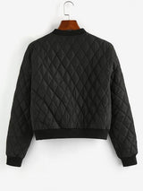 Quilted Zip Up Baseball Jacket - INS | Online Fashion Free Shipping Clothing, Dresses, Tops, Shoes