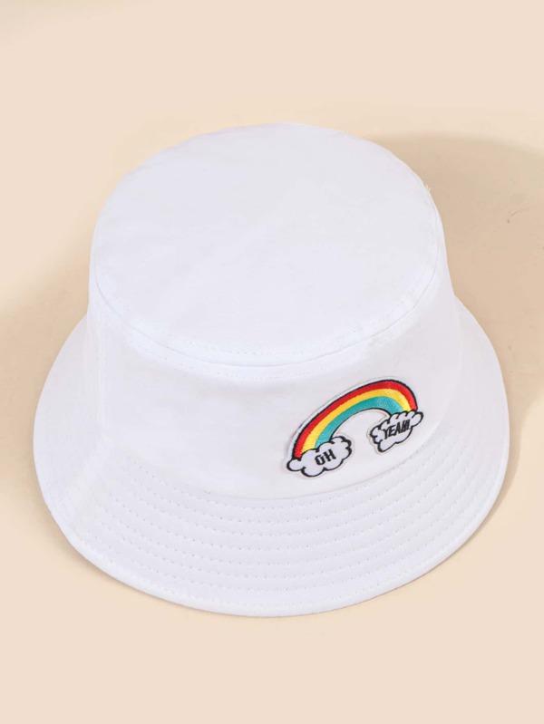 Rainbow Striped Embroidery Bucket Hat - INS | Online Fashion Free Shipping Clothing, Dresses, Tops, Shoes