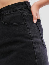 Raw Hem Fitted Mini Denim Skirt - INS | Online Fashion Free Shipping Clothing, Dresses, Tops, Shoes