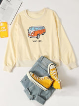 Retro Van Graphic Sweatshirt - INS | Online Fashion Free Shipping Clothing, Dresses, Tops, Shoes