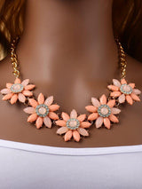 Rhinestone Detail Flower Design Necklace - INS | Online Fashion Free Shipping Clothing, Dresses, Tops, Shoes