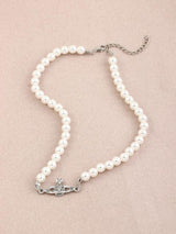 Rhinestone Planet Charm Faux Pearl Beaded Necklace - INS | Online Fashion Free Shipping Clothing, Dresses, Tops, Shoes