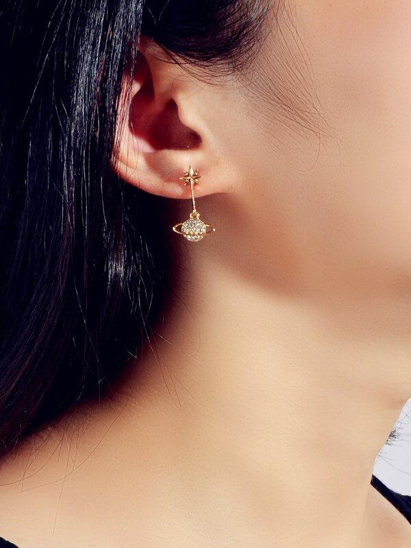 Rhinestone Planet Drop Earrings - INS | Online Fashion Free Shipping Clothing, Dresses, Tops, Shoes