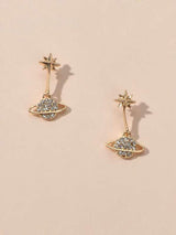 Rhinestone Planet Drop Earrings - INS | Online Fashion Free Shipping Clothing, Dresses, Tops, Shoes