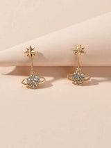 Rhinestone Planet Drop Earrings - INS | Online Fashion Free Shipping Clothing, Dresses, Tops, Shoes