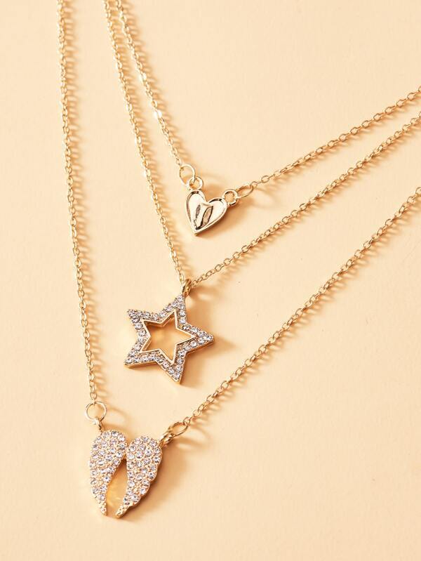 Rhinestone Star Layered Necklace - INS | Online Fashion Free Shipping Clothing, Dresses, Tops, Shoes