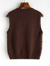 Rhombus U Neck Sweater Vest - INS | Online Fashion Free Shipping Clothing, Dresses, Tops, Shoes