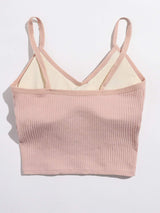 Rib Button Front Bralette - INS | Online Fashion Free Shipping Clothing, Dresses, Tops, Shoes