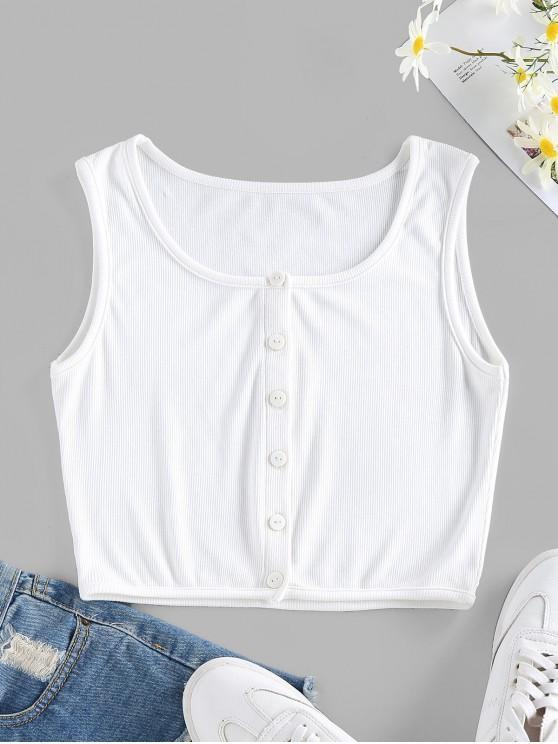 Ribbed Button Up Crop Tank Top - INS | Online Fashion Free Shipping Clothing, Dresses, Tops, Shoes