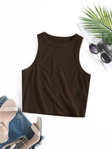 Ribbed Fitted Crop Tank Top - INS | Online Fashion Free Shipping Clothing, Dresses, Tops, Shoes