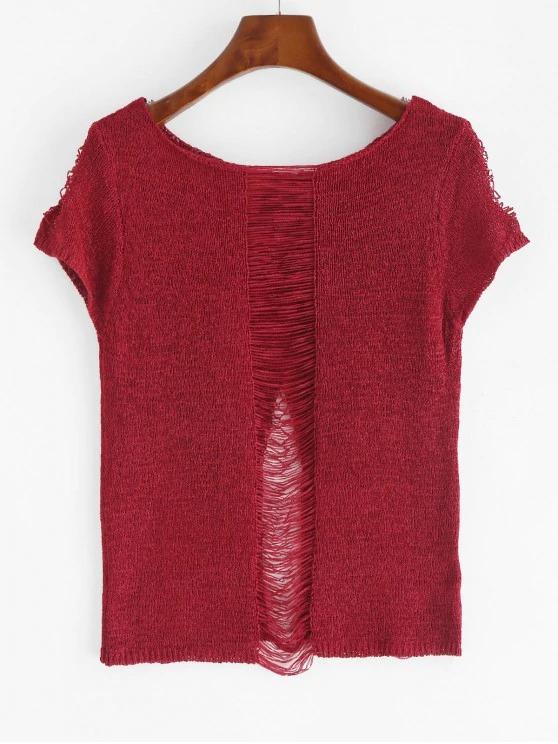 Ripped Knit Top - INS | Online Fashion Free Shipping Clothing, Dresses, Tops, Shoes