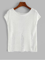 Ripped Knit Top - INS | Online Fashion Free Shipping Clothing, Dresses, Tops, Shoes