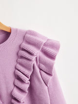 Ruffle Trim Solid Sweater - INS | Online Fashion Free Shipping Clothing, Dresses, Tops, Shoes