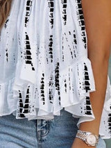 Ruffled Loose Round Neck Sleeveless Casual Tank Tops - Tank Tops - INS | Online Fashion Free Shipping Clothing, Dresses, Tops, Shoes - 20-30 - 21/06/2021 - Category_Tank Tops