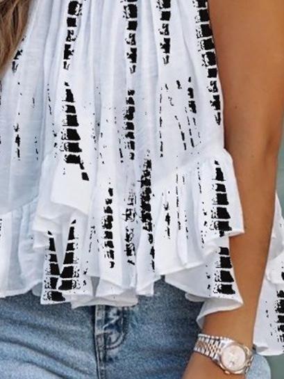 Ruffled Loose Round Neck Sleeveless Casual Tank Tops - Tank Tops - INS | Online Fashion Free Shipping Clothing, Dresses, Tops, Shoes - 20-30 - 21/06/2021 - Category_Tank Tops