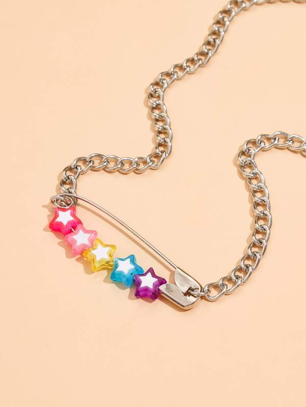 Safety Pin Decor Chain Necklace - INS | Online Fashion Free Shipping Clothing, Dresses, Tops, Shoes