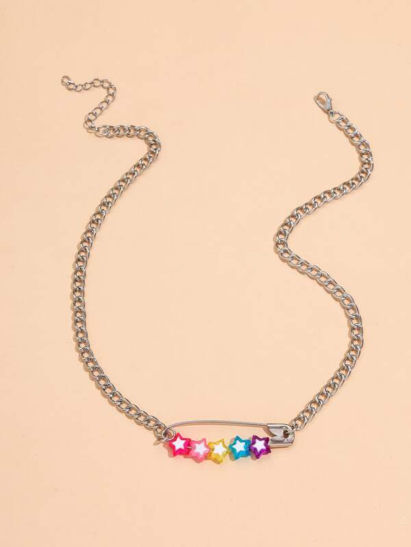 Safety Pin Decor Chain Necklace - INS | Online Fashion Free Shipping Clothing, Dresses, Tops, Shoes