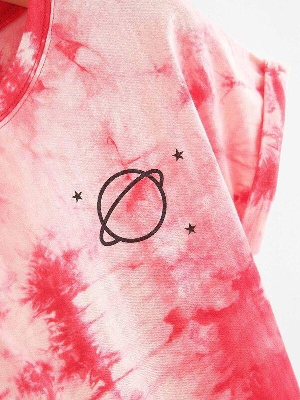Saturn Graphic Tie-Dye Tee - INS | Online Fashion Free Shipping Clothing, Dresses, Tops, Shoes