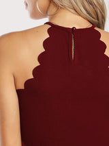 Scallop Trim Halter Top - INS | Online Fashion Free Shipping Clothing, Dresses, Tops, Shoes