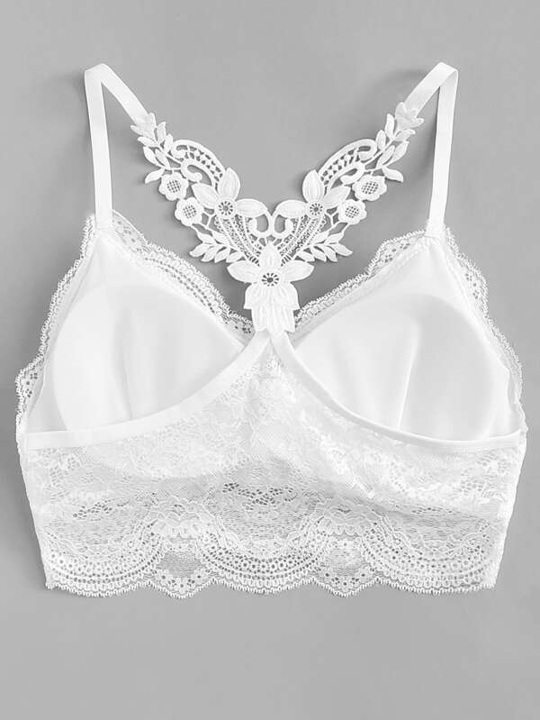 Scallop Trim Lace Bralette - INS | Online Fashion Free Shipping Clothing, Dresses, Tops, Shoes