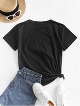 Sequined Figure Patch Tee - INS | Online Fashion Free Shipping Clothing, Dresses, Tops, Shoes