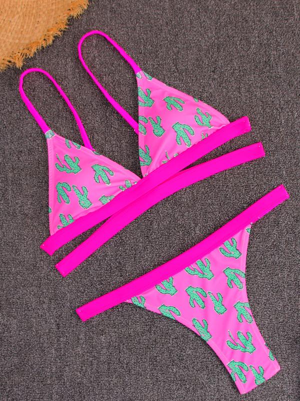 Sexy Floral Print Split Bikini Suit - Bikinis - INS | Online Fashion Free Shipping Clothing, Dresses, Tops, Shoes - 16/03/2021 - Beach - Bikini