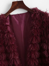 Shaggy Faux Fur Open Front Coat - INS | Online Fashion Free Shipping Clothing, Dresses, Tops, Shoes
