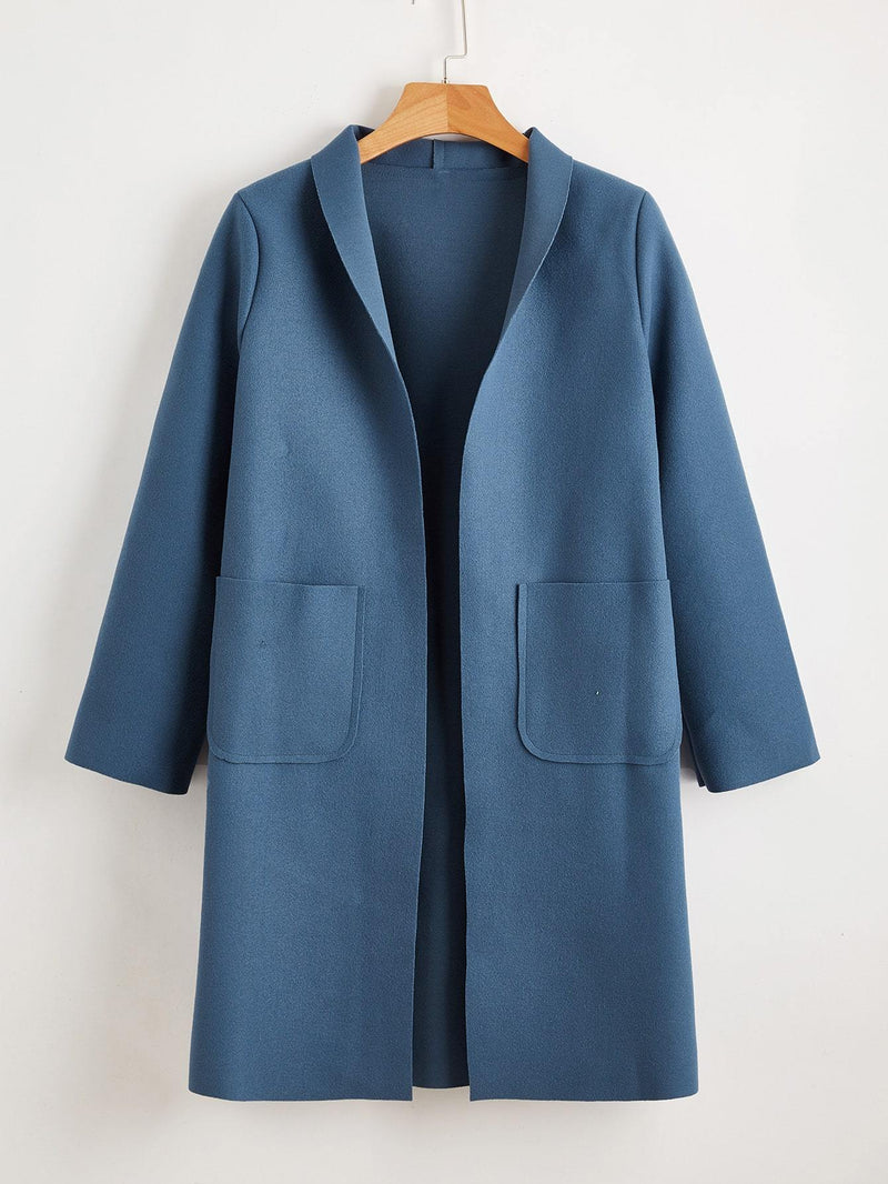 Shawl Collar Dual Pockets Overcoat - INS | Online Fashion Free Shipping Clothing, Dresses, Tops, Shoes