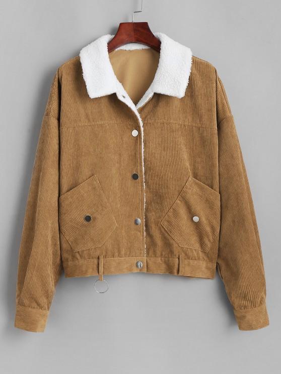 Shearling Lined O Ring Corduroy Jacket - INS | Online Fashion Free Shipping Clothing, Dresses, Tops, Shoes