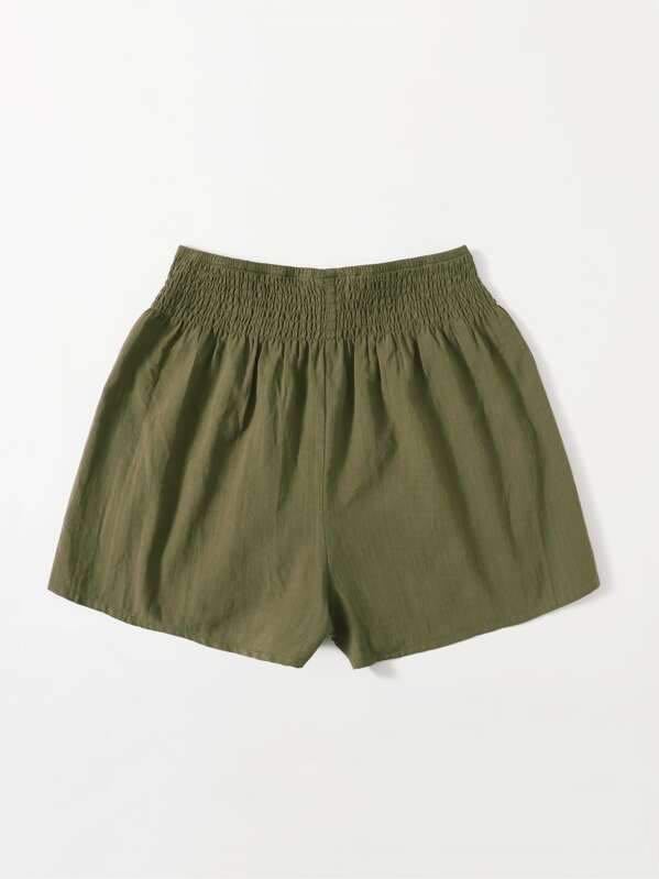 Shirred Wide Waistband Shorts - INS | Online Fashion Free Shipping Clothing, Dresses, Tops, Shoes