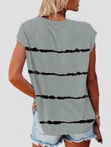 Short Sleeve Striped Printed Pocket Casual Round Neck T-shirt - T-Shirts - INS | Online Fashion Free Shipping Clothing, Dresses, Tops, Shoes - 02/06/2021 - Category_T-Shirts - Color_Black