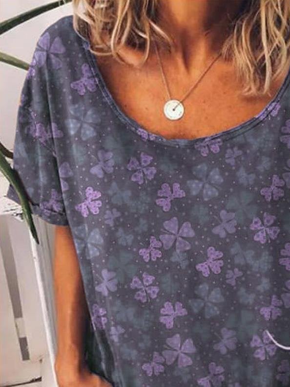 Short Sleeved Printed Loose Round Neck T-shirt - T-Shirts - INS | Online Fashion Free Shipping Clothing, Dresses, Tops, Shoes - 05/18/2021 - Category_T-Shirts - Color_Black