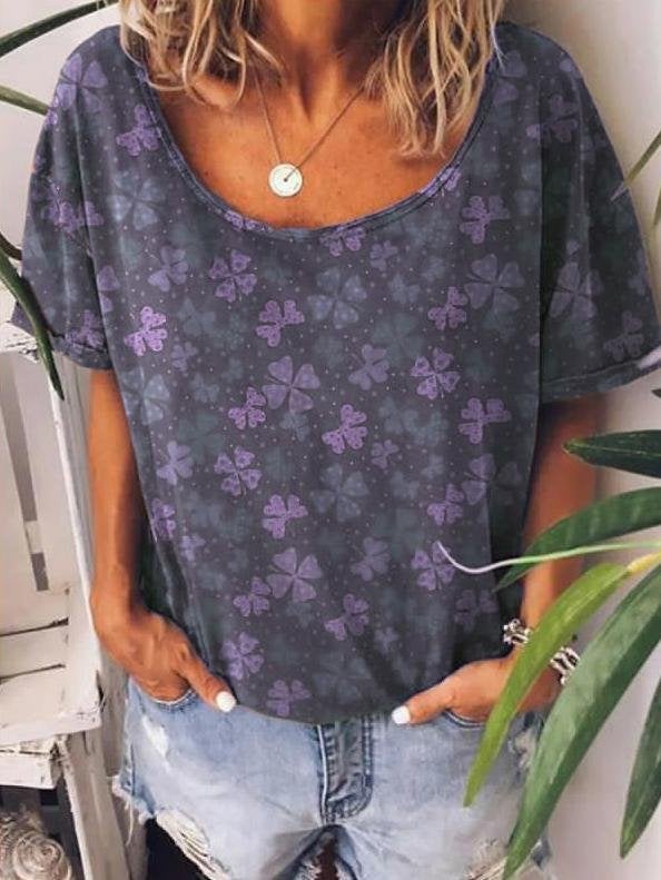 Short Sleeved Printed Loose Round Neck T-shirt - T-Shirts - INS | Online Fashion Free Shipping Clothing, Dresses, Tops, Shoes - 05/18/2021 - Category_T-Shirts - Color_Black