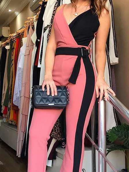 Simple Deep V-Neck Sleeveless Suspender Jumpsuit - Jumpsuits & Rompers - INS | Online Fashion Free Shipping Clothing, Dresses, Tops, Shoes - 30-40 - 30/06/2021 - Bottom
