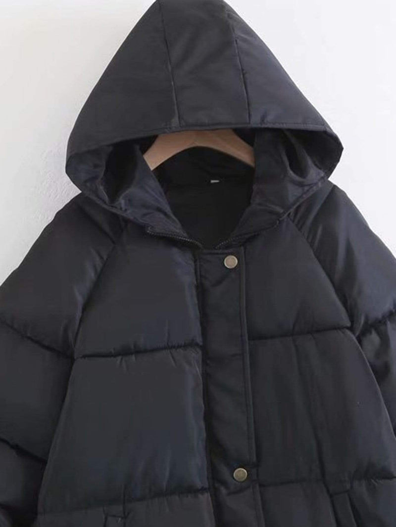 Single Breasted Hooded Puffer Coat - INS | Online Fashion Free Shipping Clothing, Dresses, Tops, Shoes