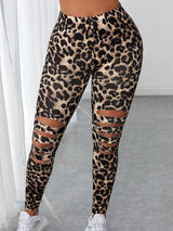 Skinny Leopard Print Broken Holes Leggings - Leggings - INS | Online Fashion Free Shipping Clothing, Dresses, Tops, Shoes - 23/04/2021 - Color_Leopard Print - LEG210423307
