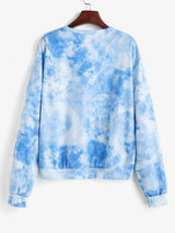 Sky Tie Dye Drop Shoulder Sweatshirt - INS | Online Fashion Free Shipping Clothing, Dresses, Tops, Shoes