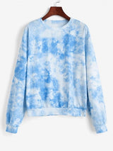 Sky Tie Dye Drop Shoulder Sweatshirt - INS | Online Fashion Free Shipping Clothing, Dresses, Tops, Shoes