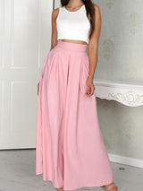 Sleeveless Cropped Top & Pleated Skirt Sets - Two-piece Outfits - INS | Online Fashion Free Shipping Clothing, Dresses, Tops, Shoes - 30/04/2021 - Category_Skirt Sets - Color_Pink